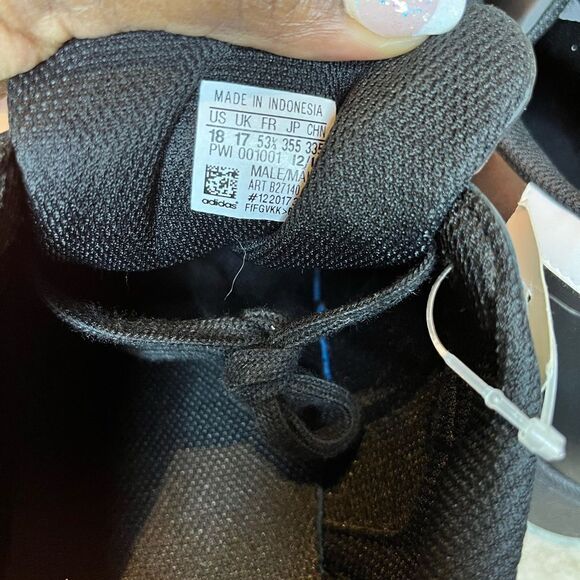 Adidas Originals superstar black/white turtle shell sneakers sz 18 - Picture 5 of 7